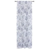 Firany - Firanka z taśmą PLANTO, 140 x 260 cm, kolor biało-szary kwiaty - miniaturka - grafika 1