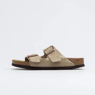 Sandały męskie - Birkenstock Sandały Męskie Arizona SFB Suede Taupe 951301 - US 10 / EU 43 / 28 CM - miniaturka - grafika 1