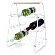 Pozostałe akcesoria barmańskie - Stojak na wino metalowy biały 9 butelek 33x29x46 cm - miniaturka - grafika 1
