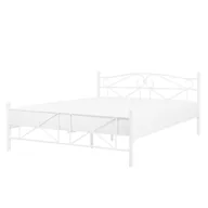 Łóżka - Beliani Łóżko białe 160 x 200 cm metalowe ze stelażem RODEZ - miniaturka - grafika 1