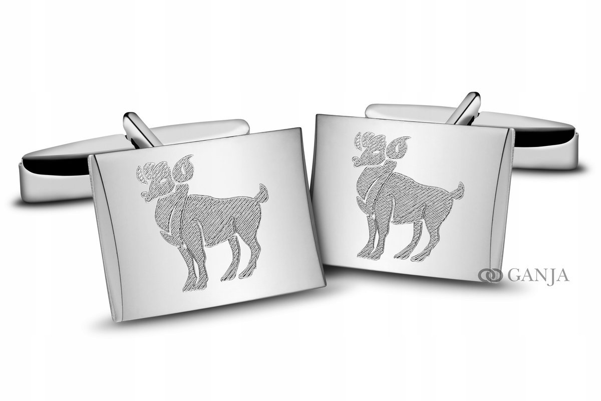 Spinki srebrne do mankietów 925 rodowane BARAN S49