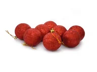 Bombki - Bombki brokatowe czerwone - 6 cm - 8 szt. - miniaturka - grafika 1
