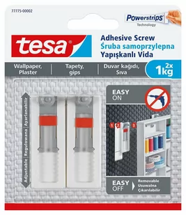 Tesa Śruby samoprzylepne Tesa regulowane do tapet udźwig 1 kg 2 szt. 77775-00002-00 - Taśmy klejące - miniaturka - grafika 1