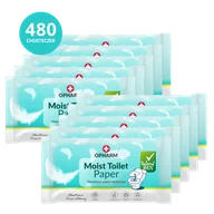 Papier toaletowy - Zestaw Opharm Moist Toilet Paper, nawilżany papier toaletowy, 10 x 48 sztuk - miniaturka - grafika 1