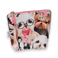 Kosmetyczki, organizery i kuferki - Kosmetyczka damska mała organizer do torebki etui saszetka do torby pieski york - miniaturka - grafika 1