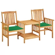 Meble ogrodowe - vidaXL Krzesła ogrodowe ze stolikiem i poduszkami drewno akacjowe 3061280 - miniaturka - grafika 1