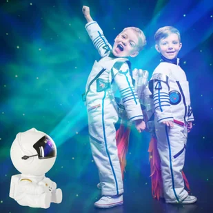 Lampka nocna dla dzieci projektor gwiazd astronauta z gwiazdką na pilot biała - Wyposażenie pokoiku dziecięcego - miniaturka - grafika 13