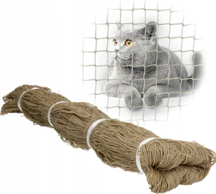 SIATKA WZMOCNIONA DRUCIKIEM"LIGHT" NA BALKON - ROLKA 4X3M MARKA BEZPIECZNE KOTY - Pozostałe akcesoria dla kotów - miniaturka - grafika 1