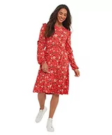 Sukienki - Joe Browns Damska sukienka z okrągłym dekoltem z falbanką na co dzień, czerwona, 10, Czerwony, 36 - miniaturka - grafika 1
