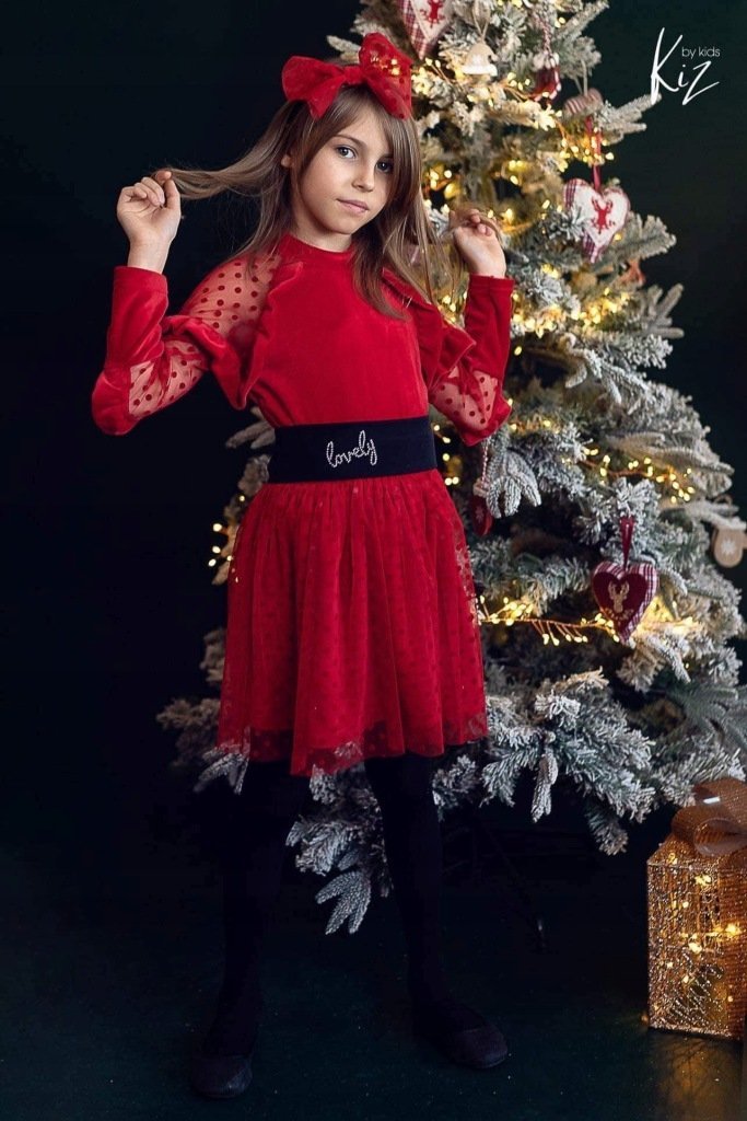 Sukienka Czerwona Świąteczna „KIZ” rozmiar 146