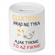 Skarbonki - SKARBONKA PREZENT DLA ELEKTRYKA PRĄD NIE TYKA z Nadrukiem ze Zdjęciem - miniaturka - grafika 1