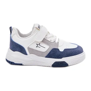 Lekkie Sneakersy Dziecięce Big Star RR374053 Biało-Niebieskie białe - Buty dla dziewczynek - miniaturka - grafika 1