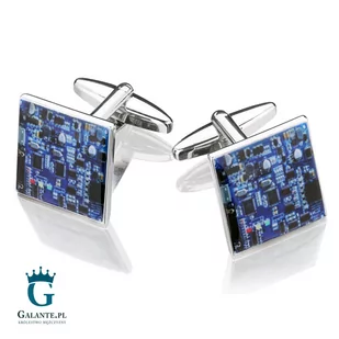 Galante Spinki do mankietów X2 Płyta Główna Blue - Spinki do mankietów i krawatów - miniaturka - grafika 1