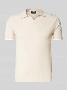 Koszulka polo o kroju slim fit z dekoltem w serek - Koszulki męskie - miniaturka - grafika 1