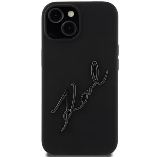 Etui Karl Lagerfeld Silicone Karl Script na iPhone 15 - czarne - Etui i futerały do telefonów - miniaturka - grafika 3