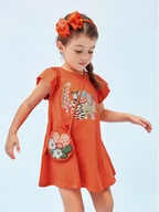 Sukienki i spódniczki dla dziewczynek - Mayoral Sukienka letnia 3947 Pomarańczowy - miniaturka - grafika 1
