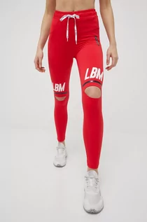 Legginsy - LaBellaMafia legginsy treningowe damskie kolor czerwony z nadrukiem - Labellamafia - grafika 1