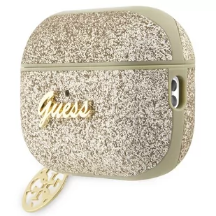 Guess GUAP2GLGSHD AirPods Pro 2 cover złoty/gold Glitter Flake 4G Charm - Akcesoria do słuchawek - miniaturka - grafika 3