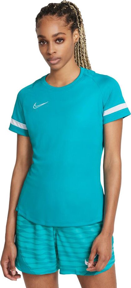 Koszulka damska Nike NK Df Academy 21 Top Ss niebieska CV2627 356-M