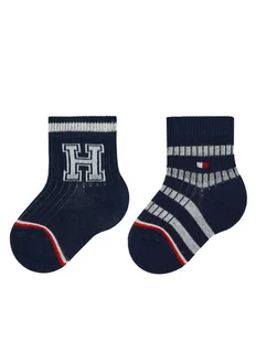 Tommy Hilfiger Zestaw 2 par wysokich skarpet dziecięcych 701224996 Granatowy - Skarpetki dla dzieci - miniaturka - grafika 1