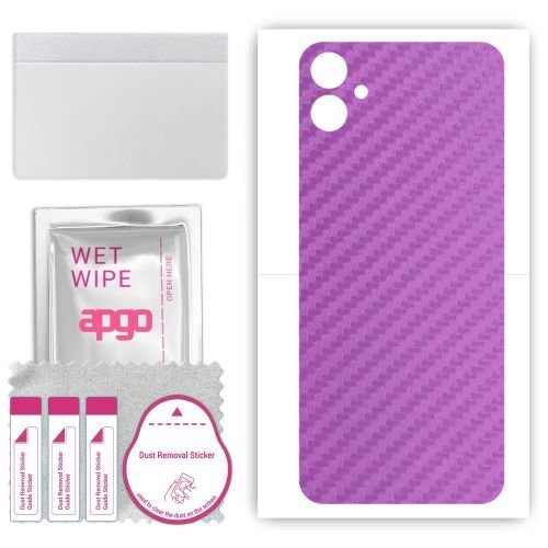 folia naklejka skórka strukturalna na TYŁ do Samsung Galaxy F14 - Carbon Fioletowy - apgo SKINS
