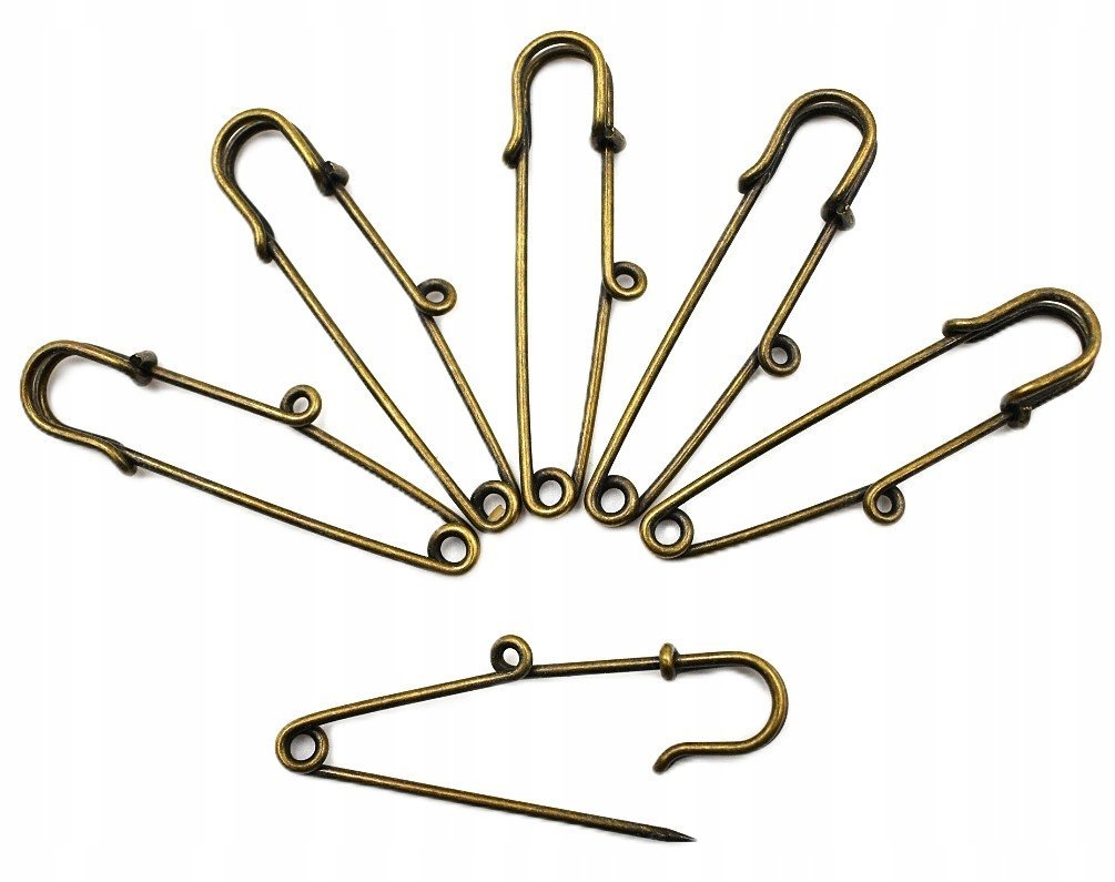 Baza do broszki, elegancka agrafka z jednym oczkiem, 20 sztuk