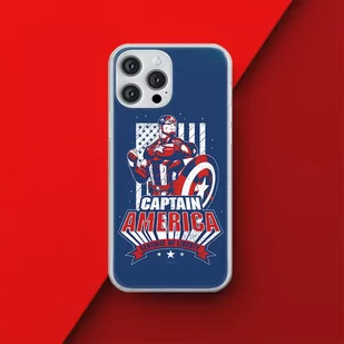 Etui Kapitan Ameryka 018 Marvel Nadruk pełny Granatowy Producent: Samsung, Model: A54 5G - Etui i futerały do telefonów - miniaturka - grafika 1