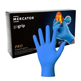 Rękawiczki nitrylowe S niebieskie Mercator Gogrip 50szt - Rękawiczki jednorazowe - miniaturka - grafika 1