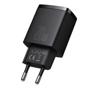 Baseus Compact szybka ładowarka sieciowa USB / USB Typ C 20W 3A Power Delivery Quick Charge 3.0 czarny (CCXJ-B01) - Ładowarki do telefonów - miniaturka - grafika 3