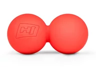 Akcesoria do masażu - Hop-Sport Piłeczka do masażu silikonowa 63mm podwójna czerwona - miniaturka - grafika 1
