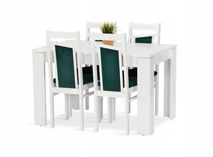 Komplet zestaw ANETA stół 120/80 + 4 krzesła biały - Stoły z krzesłami - miniaturka - grafika 1