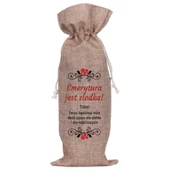 Ozdoby bożonarodzeniowe - Worek Na Butelkę Lniany - Emerytura Jest Słodka (72) - miniaturka - grafika 1