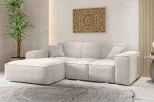 Sofa w kształcie L SIENA narożnik tkanina Poso ecru lewy - Narożniki - miniaturka - grafika 1