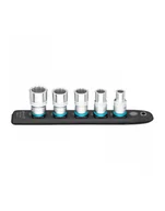 Akcesoria do elektronarzędzi - Hazet SmartRail 1/2 socket set double hexagon, 5 pieces (Kolor: CZARNY, SW 10 - SW 22, short) - miniaturka - grafika 1