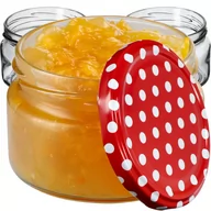 Pojemniki kuchenne - Słoiki Denia 250ml 10 szt. 82mm + wieczko "Czerwony groszek" - miniaturka - grafika 1
