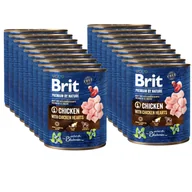 Mokra karma dla psów - Brit Premium by Nature Chicken With Chicken Hearts 18x800g - miniaturka - grafika 1