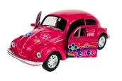 Samochody i pojazdy dla dzieci - WELLY VW VOLKSWAGEN BEETLE Z DACHEM RÓŻOWY W KWIATKI 1:34 - miniaturka - grafika 1