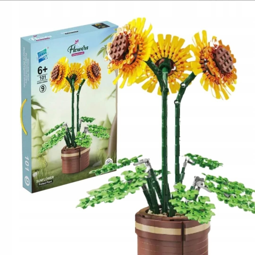 KLOCKI KONSTRUKCYJNE ZESTAW KWIATY BUKIET SŁONECZNIKÓW 3D