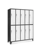 Szafki BHP - Szafa socjalna Bartek: antracytowo - biała, szafa skrytkowa, ubraniowa, metalowa - miniaturka - grafika 1