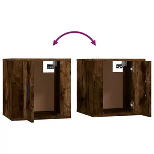 Lumarko Wiszące szafki TV, 2 szt., przydymiony dąb, 40x34,5x40 cm - Szafki RTV - miniaturka - grafika 10