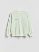 Bluzy dla chłopców - Reserved - Bluza oversize z efektem sprania - jasnoturkusowy - miniaturka - grafika 1