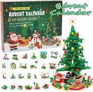 Ozdoby bożonarodzeniowe - Kalendarz Adwentowy 24 Elementy Klocki Konstrukcyjne Choinka Mikołaj - miniaturka - grafika 1