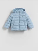 Kombinezony dla dzieci - Reserved - Pikowana kurtka z kapturem - jasnoniebieski - miniaturka - grafika 1