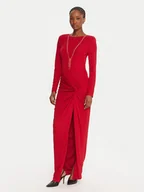 Sukienki - Fracomina Sukienka wieczorowa FQ25WD3006W62601 Bordowy Slim Fit - miniaturka - grafika 1