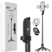 Selfie stick - Selfie Stick Statyw Tripod Kijek Do Telefonu Magsafe 2x Lampa Led Pilot - miniaturka - grafika 1