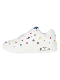 Skechers Sneakersy "Uno Court" w kolorze białym ze wzorem - Trampki damskie - miniaturka - grafika 1