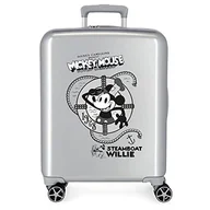 Walizki - Disney 100 Mickey Steamboad Walizka kabinowa Szary 40x55x20 cms Twarde mocowanie ABS Wbudowany 38,4l 2 kg 4 koła Podwójny bagaż ręczny, Szary, Talla única, Walizka kabinowa - miniaturka - grafika 1