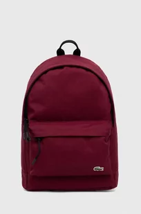 Lacoste plecak męski kolor bordowy duży gładki - Plecaki - miniaturka - grafika 1