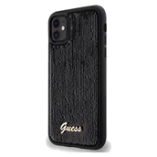Etui i futerały do telefonów - Guess GUHCN61PSFDGSK iPhone 11 / Xr 6.1" czarny/black hardcase Sequin Script Metal - miniaturka - grafika 1