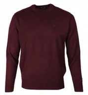 Swetry męskie - Sweter Męski Klasyczny Gładki Bordowy M Pako Jeans - miniaturka - grafika 1